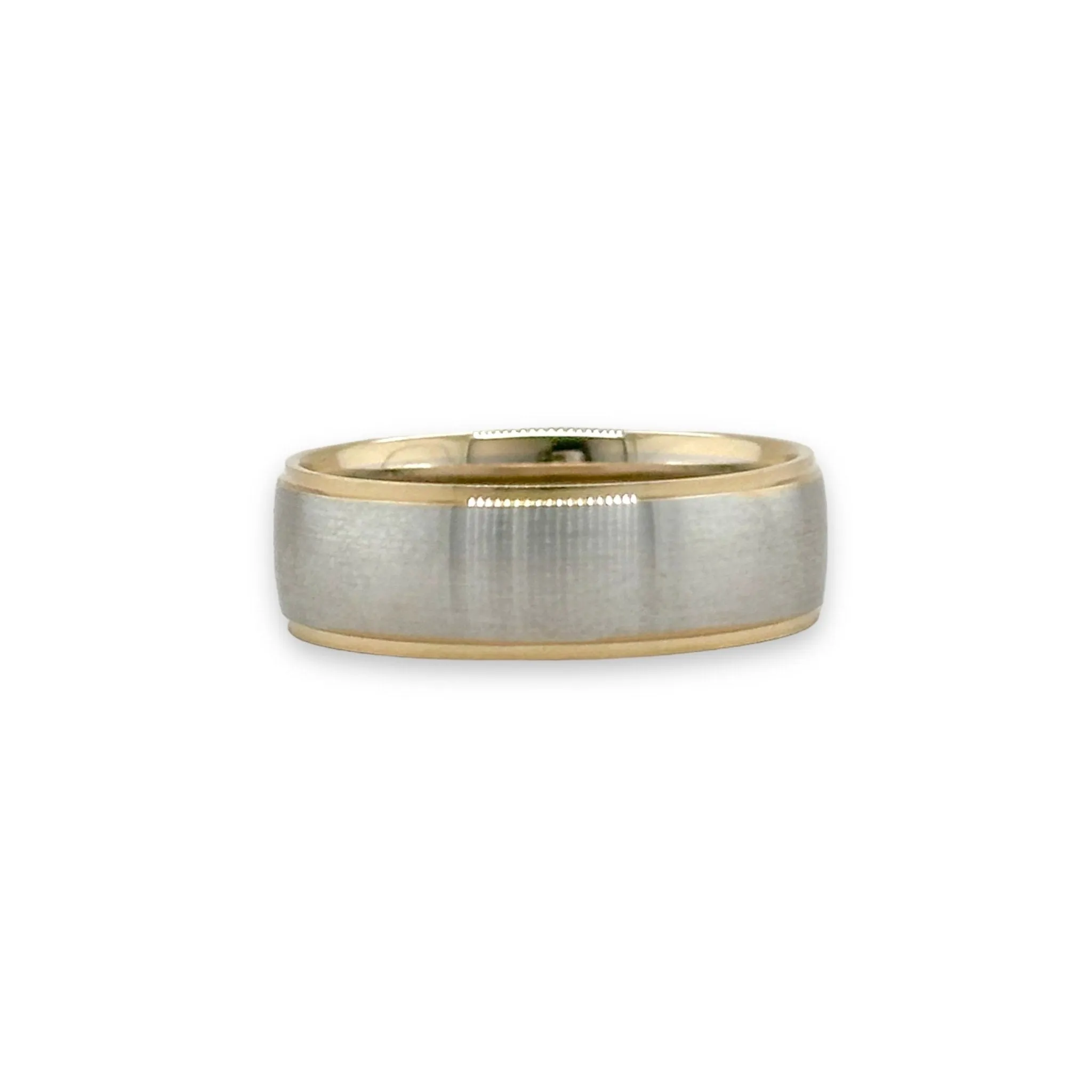 14K TT Gold Brushed Finish Wedding Band