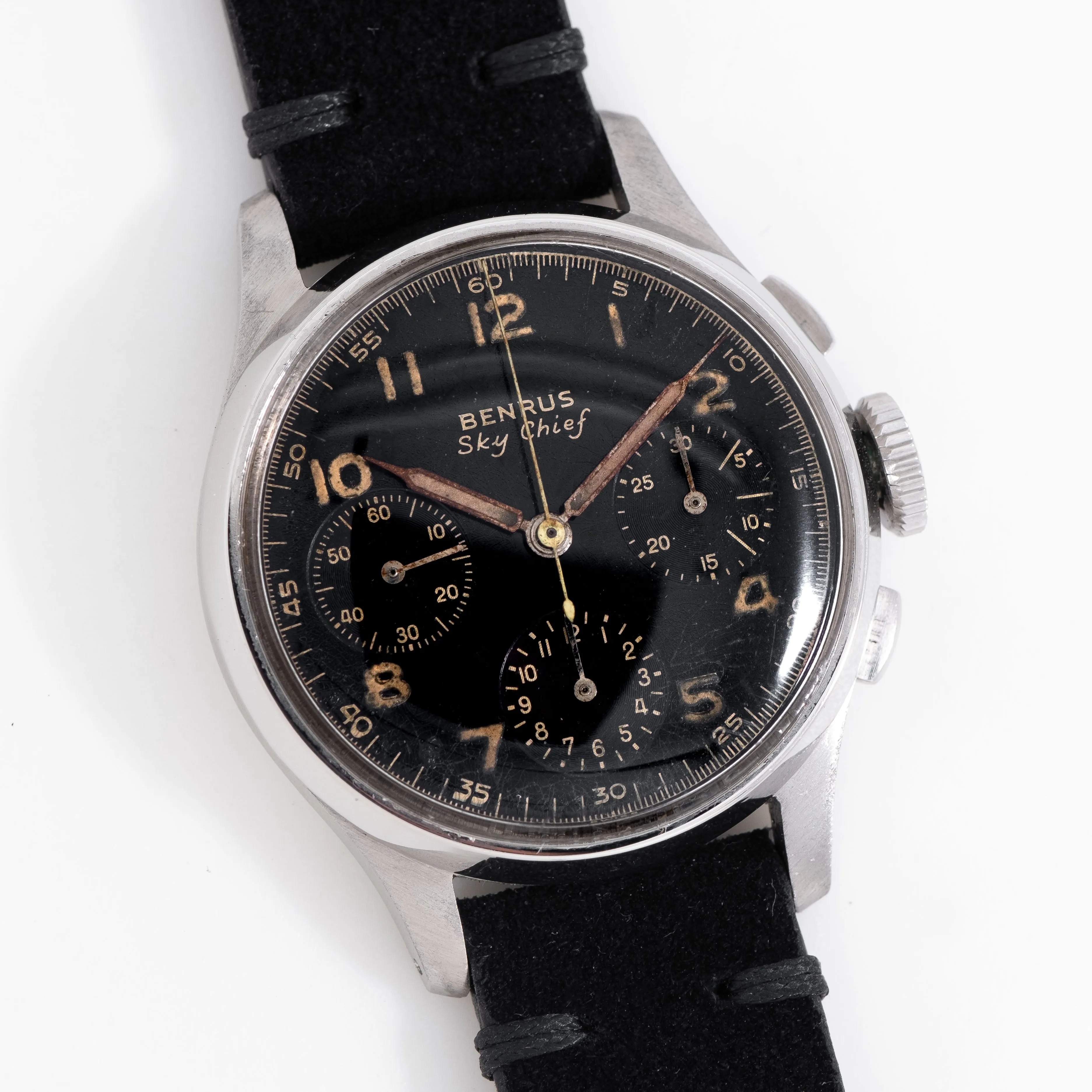 1940's - 1950's Vintage Benrus Sky Chief BE11 Chronograph Watch in Stainless Steel (# 14732)