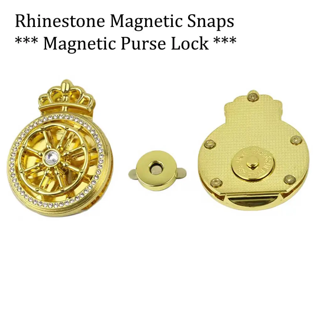 2 Full Sets Rhinestone Magnetic Snaps*** Magnetic Purse Lock ***