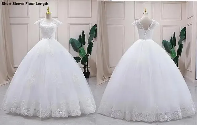 2024 Luxury Full Sleeve V-Neck Wedding Dress