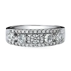 5-Stone CZ Eternity Ring in Sterling Silver