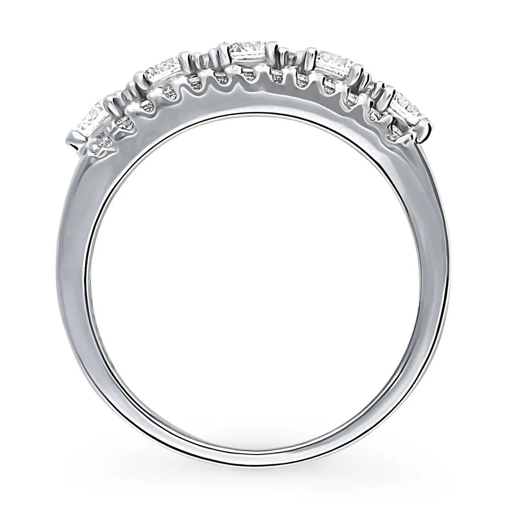 5-Stone CZ Eternity Ring in Sterling Silver