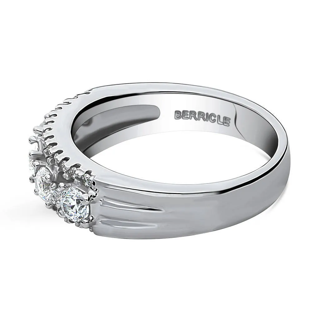 5-Stone CZ Eternity Ring in Sterling Silver