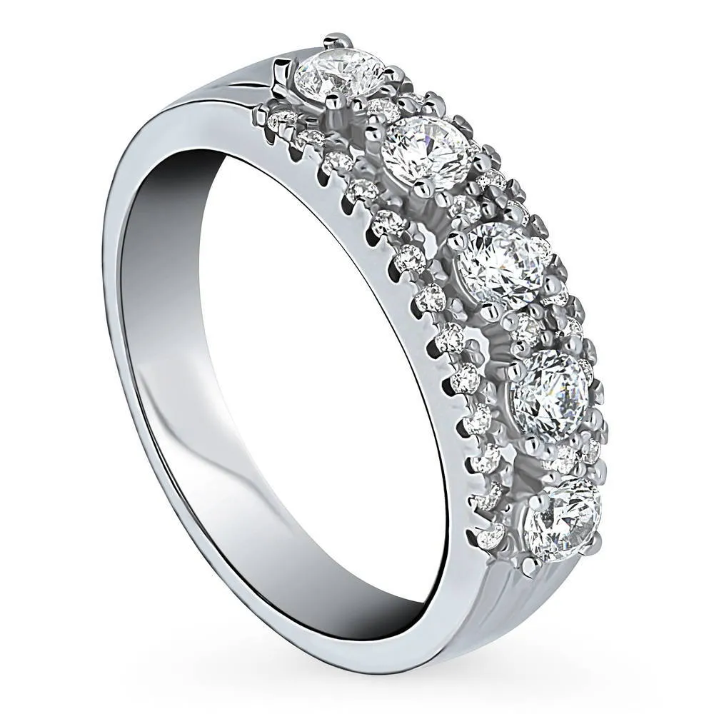 5-Stone CZ Eternity Ring in Sterling Silver