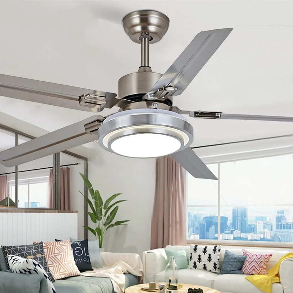 52 Inch Nordic Remote Control Frequency Conversion Timing Mute Ceiling Fan Light