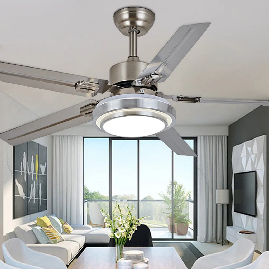 52 Inch Nordic Remote Control Frequency Conversion Timing Mute Ceiling Fan Light