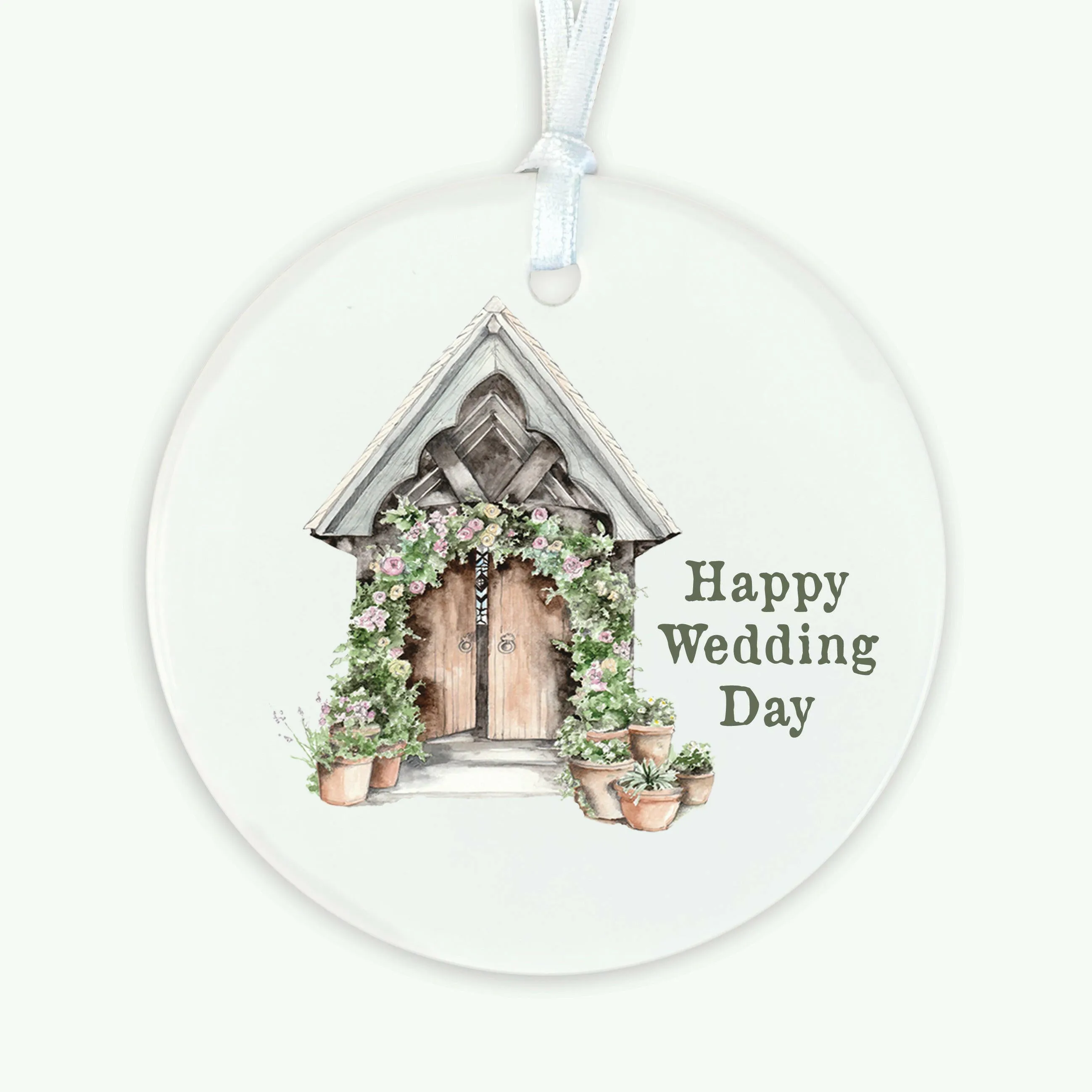 A6 Greeting Card with Ceramic Keepsake - Wedding Church