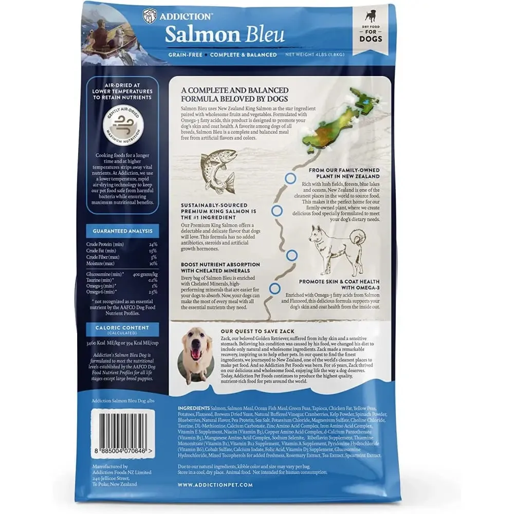 Addiction Salmon Bleu Dog Skin and Coat Health Dry Dog Food