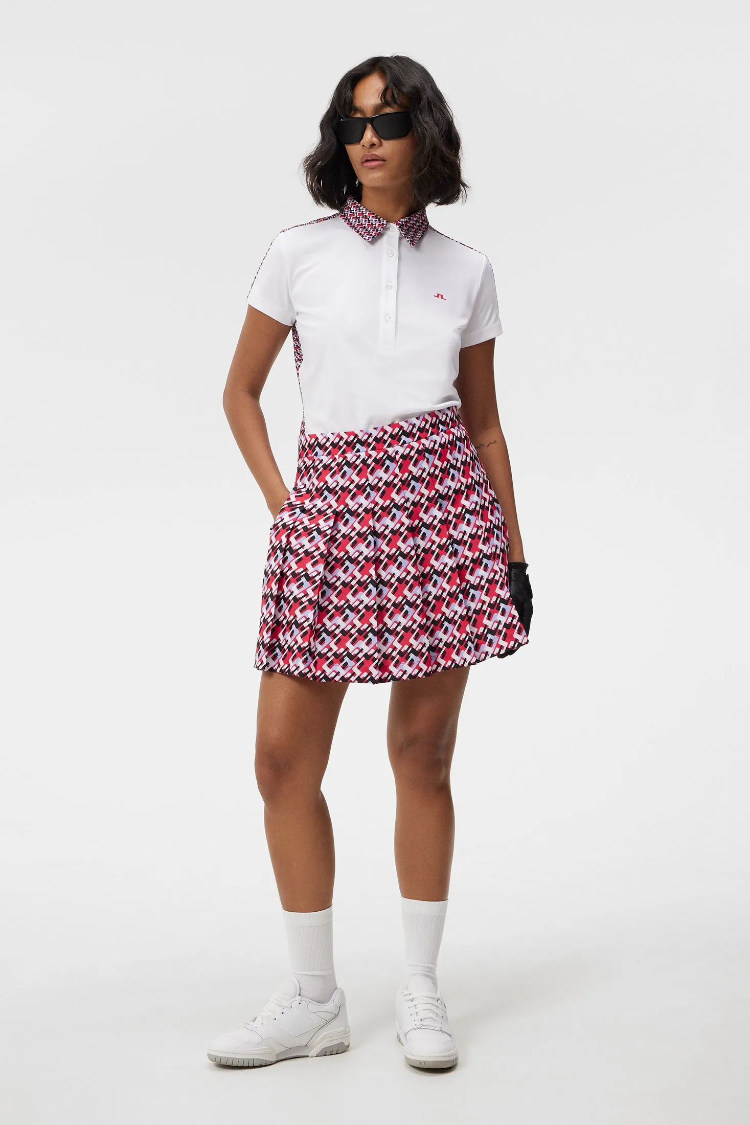 Adina Print Skirt / JL Micro Bridge Rose Red