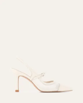 ASCOT HIGH HEELS OFF WHITE MESH