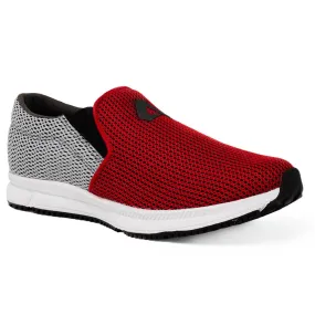 Avant Men's Dual Mesh Slip On Sports Shoes - Red/Grey