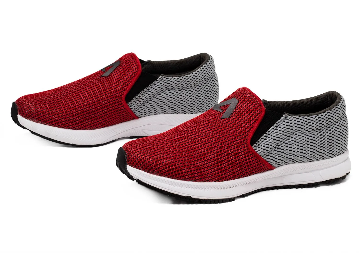 Avant Men's Dual Mesh Slip On Sports Shoes - Red/Grey