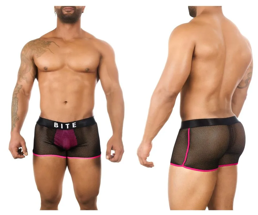 BiteWear BW2023107 Bright Kumquat Trunks Black Fuchsia