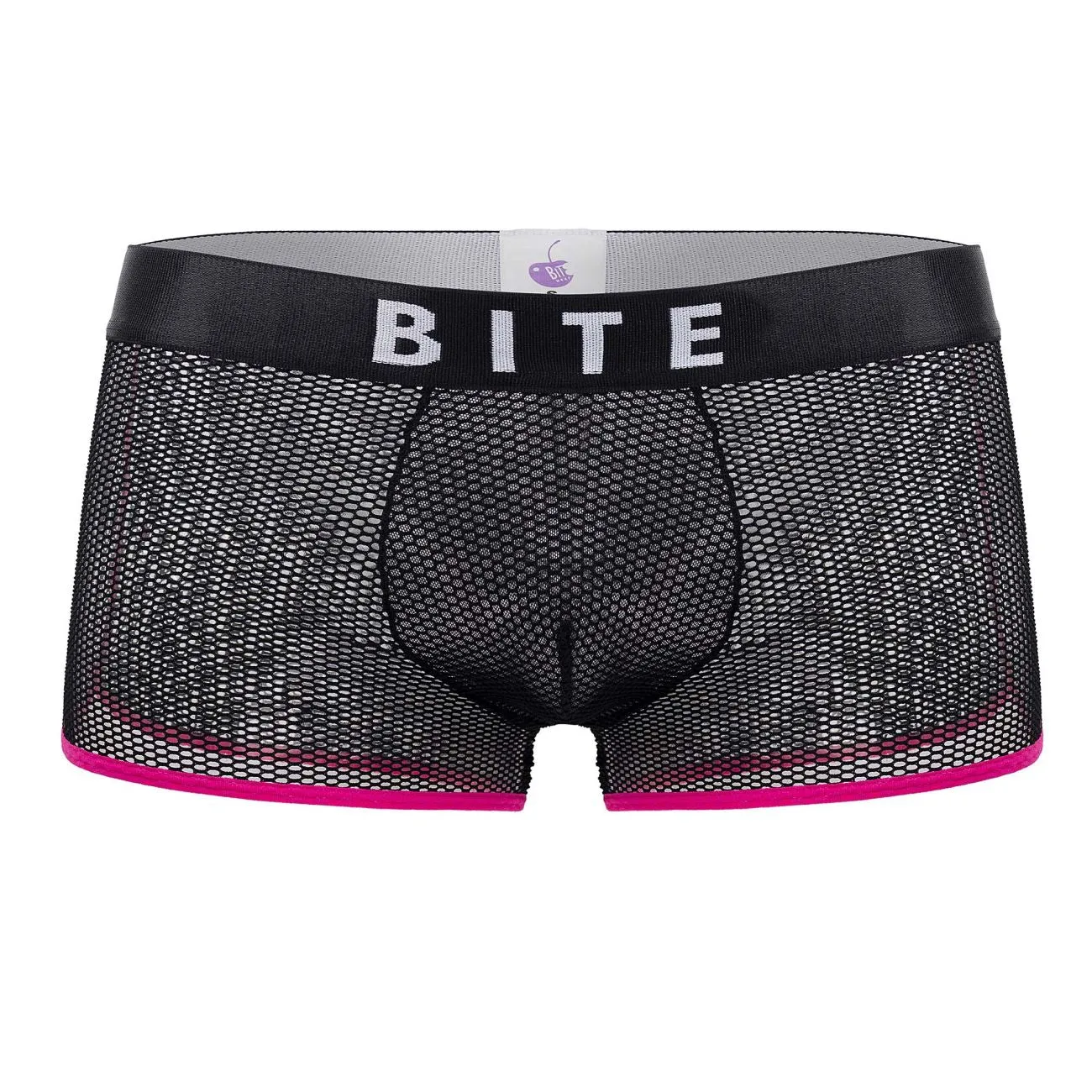 BiteWear BW2023107 Bright Kumquat Trunks Black Fuchsia