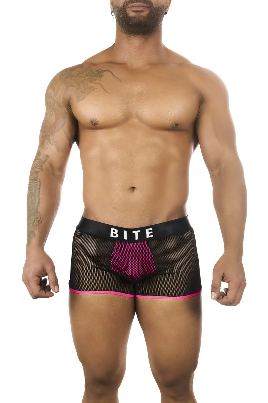 BiteWear BW2023107 Bright Kumquat Trunks Black Fuchsia