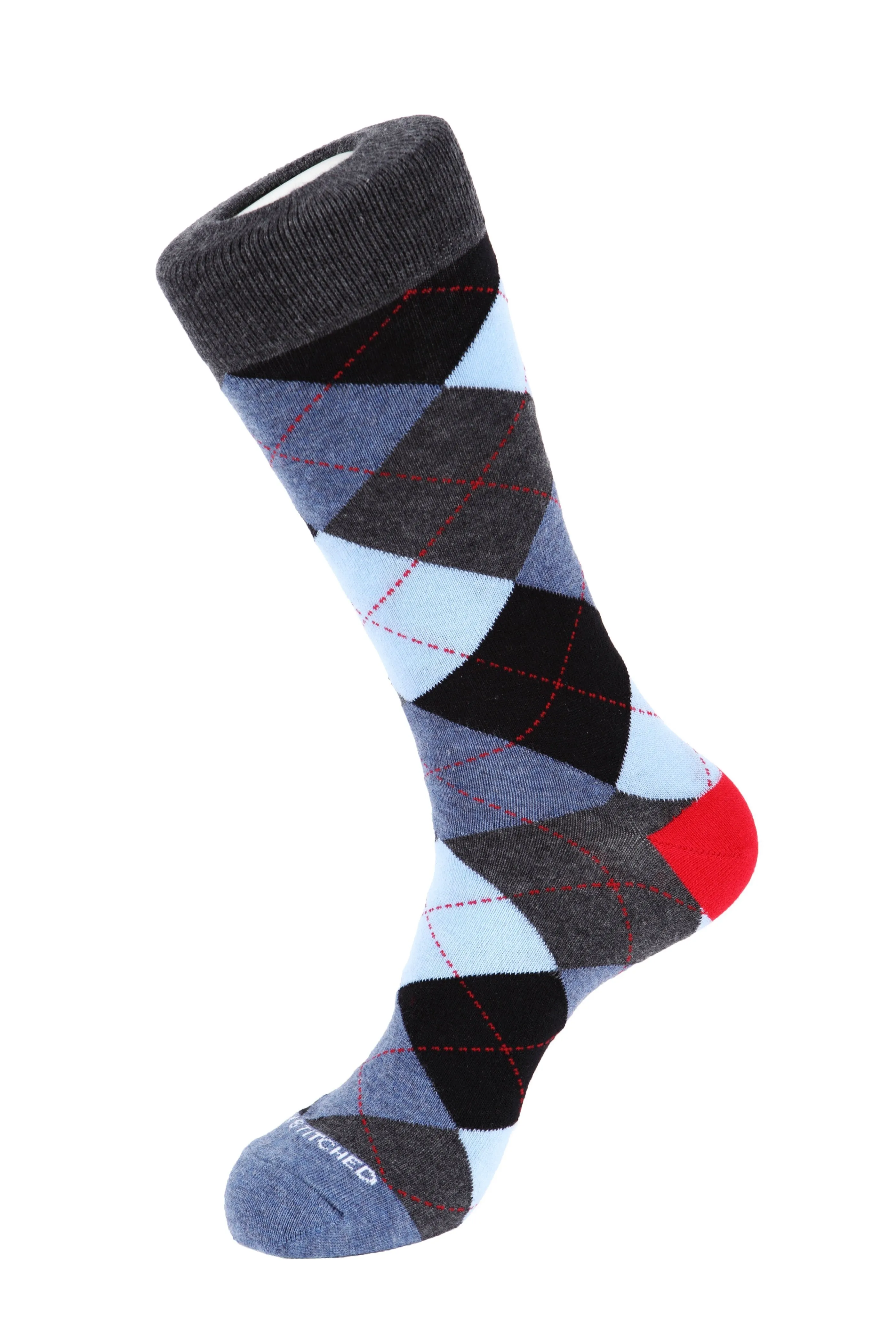 Black Cherry Argyle Sock