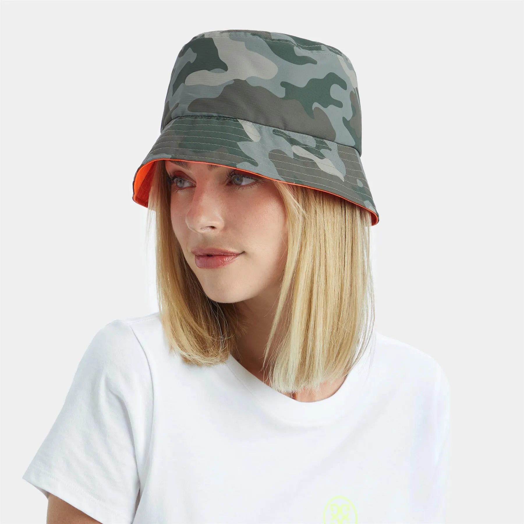 Camo G112 Reversible Tech Bucket Hat Woodland Camo/Shocking Orange - SS24