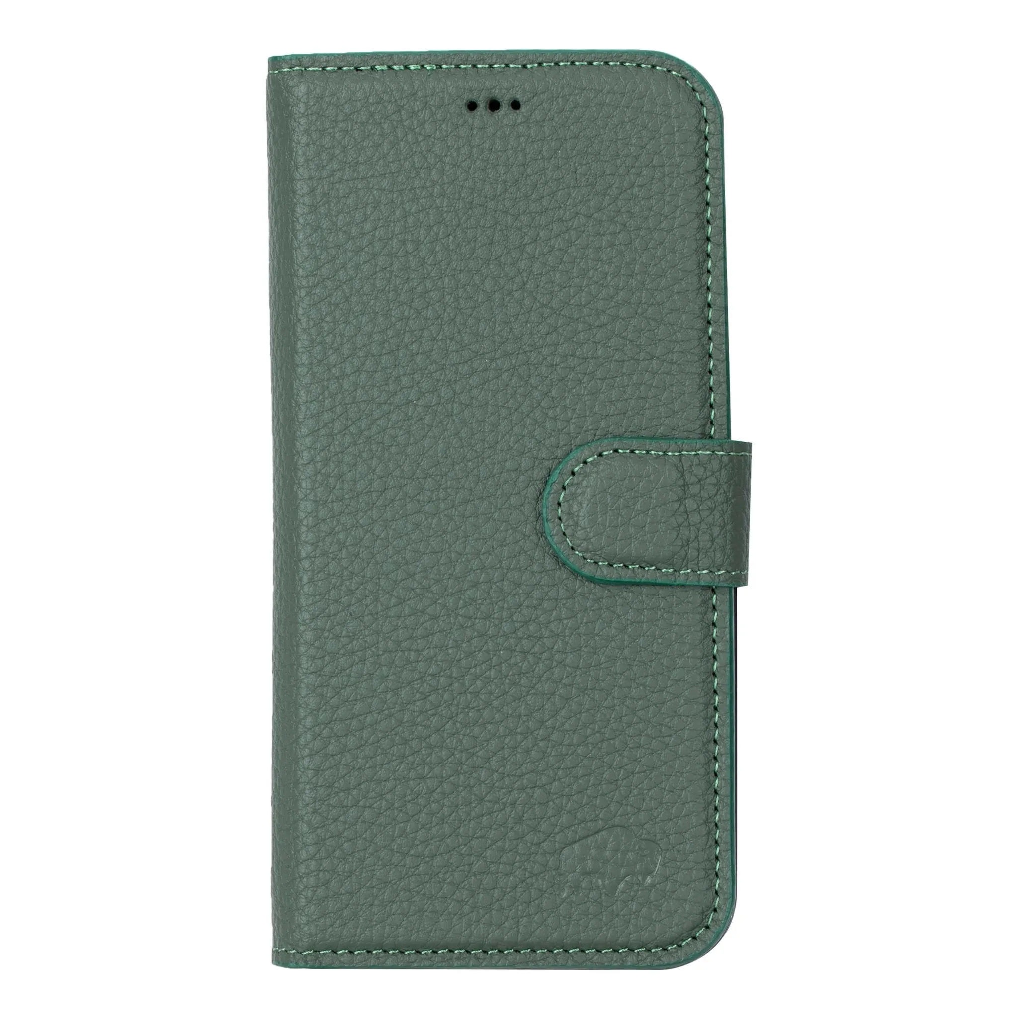 Carter iPhone 15 Pro Wallet Case, Pebble Green