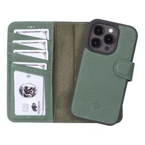 Carter iPhone 15 Pro Wallet Case, Pebble Green