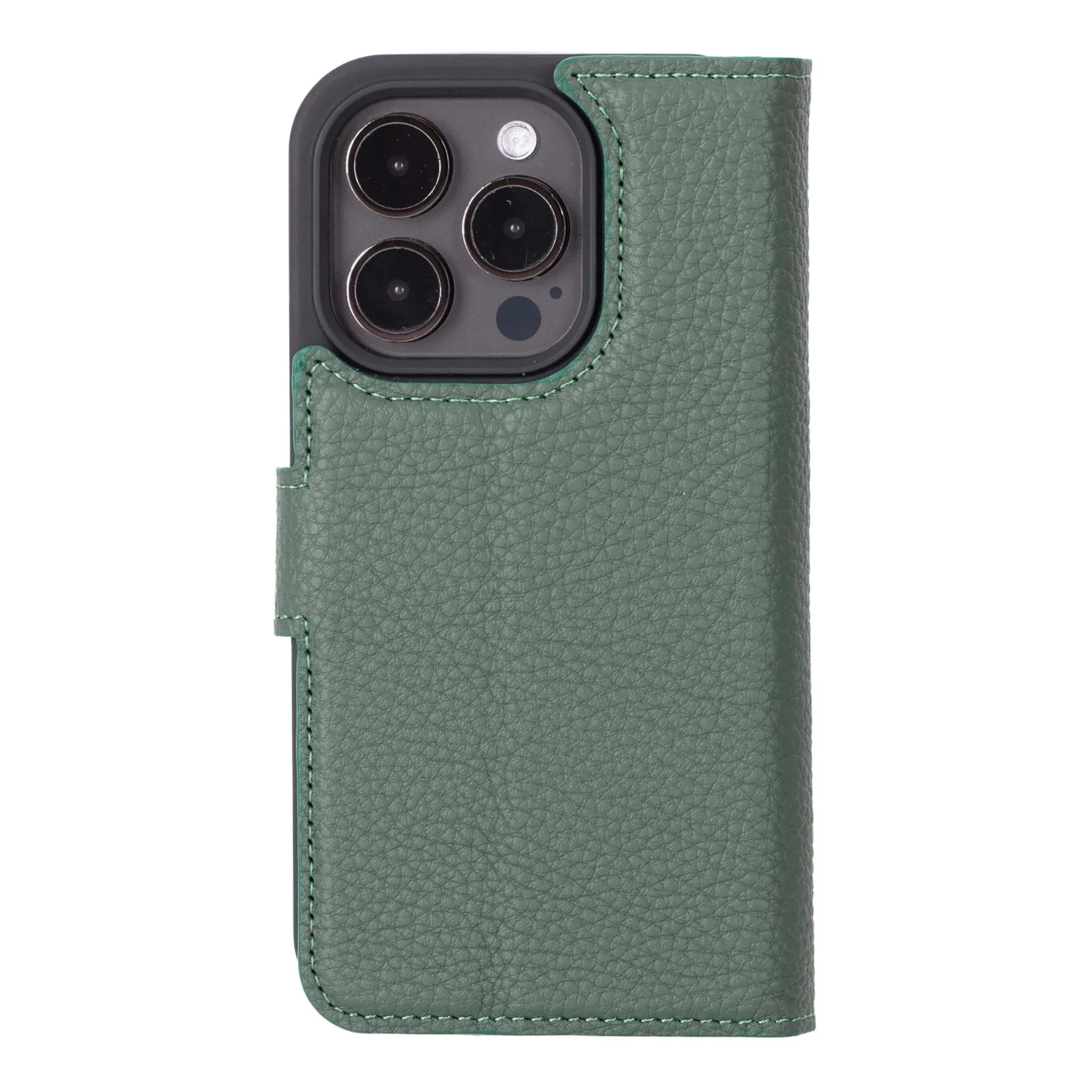 Carter iPhone 15 Pro Wallet Case, Pebble Green