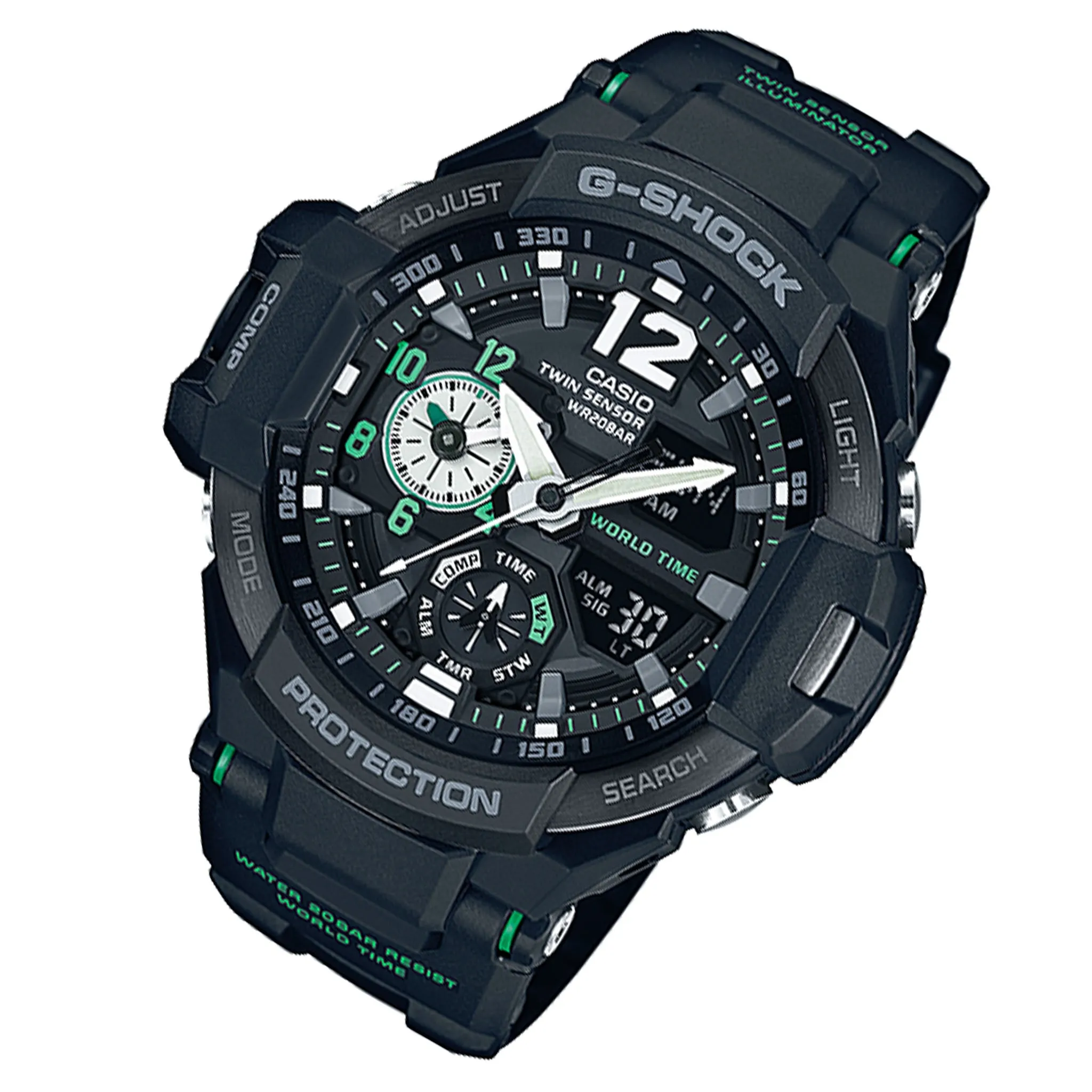 Casio G-SHOCK GRAVITYMASTER Black Resin Chronograph Men's Watch - GA1100-1A3