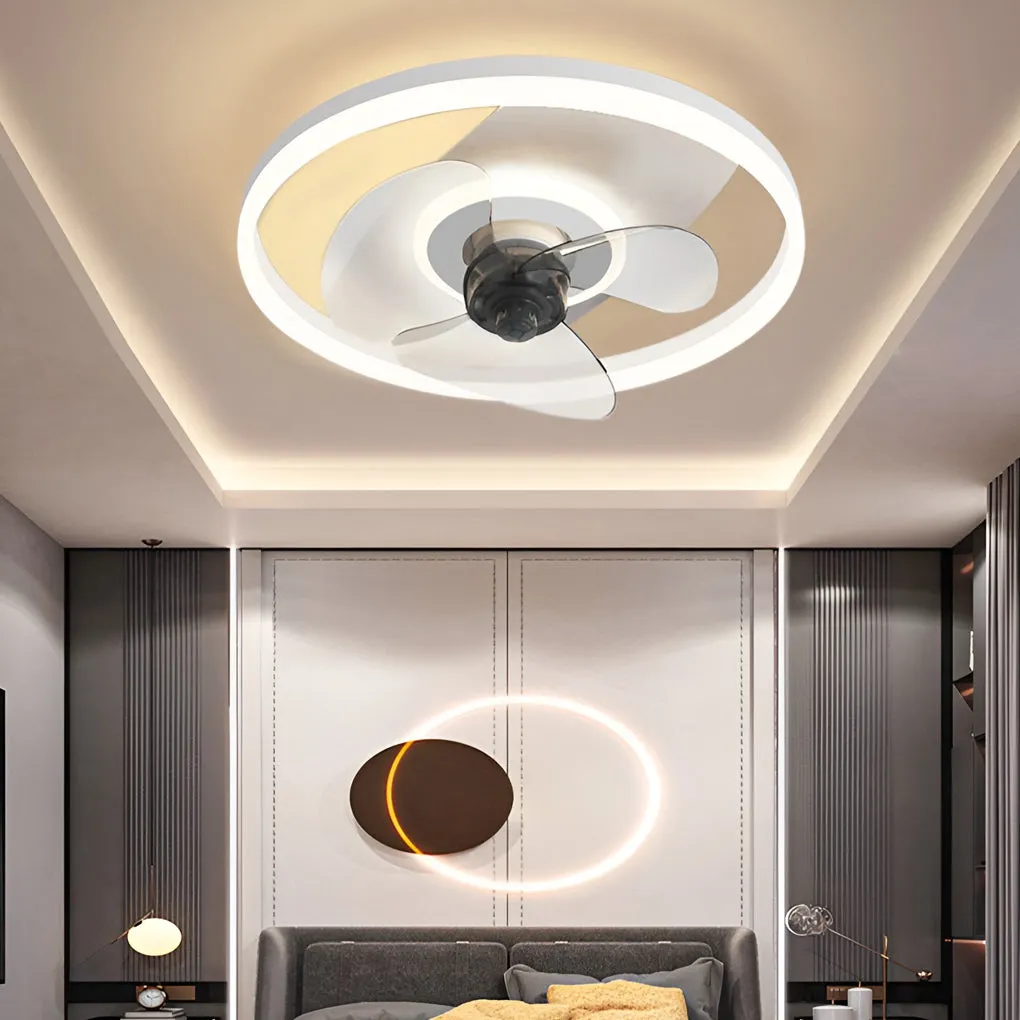 Circular Stepless Dimming Modern Inverter Ceiling Fan Light with Remote Control