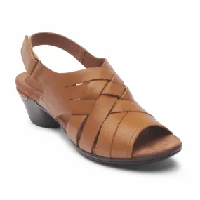 Cobb Hill LAUREL WOV SANDAL HONEY LTHR