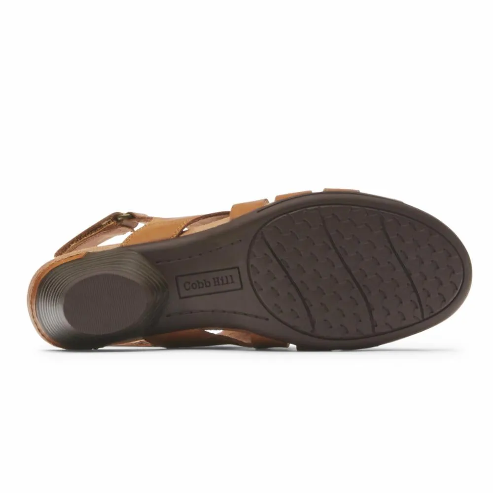 Cobb Hill LAUREL WOV SANDAL HONEY LTHR