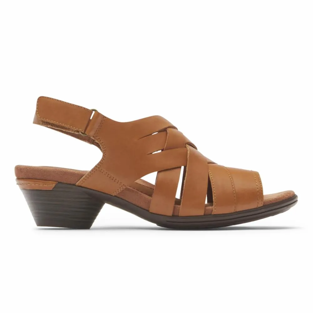 Cobb Hill LAUREL WOV SANDAL HONEY LTHR