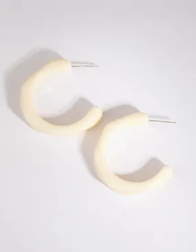 Cream Open Hoop Earrings