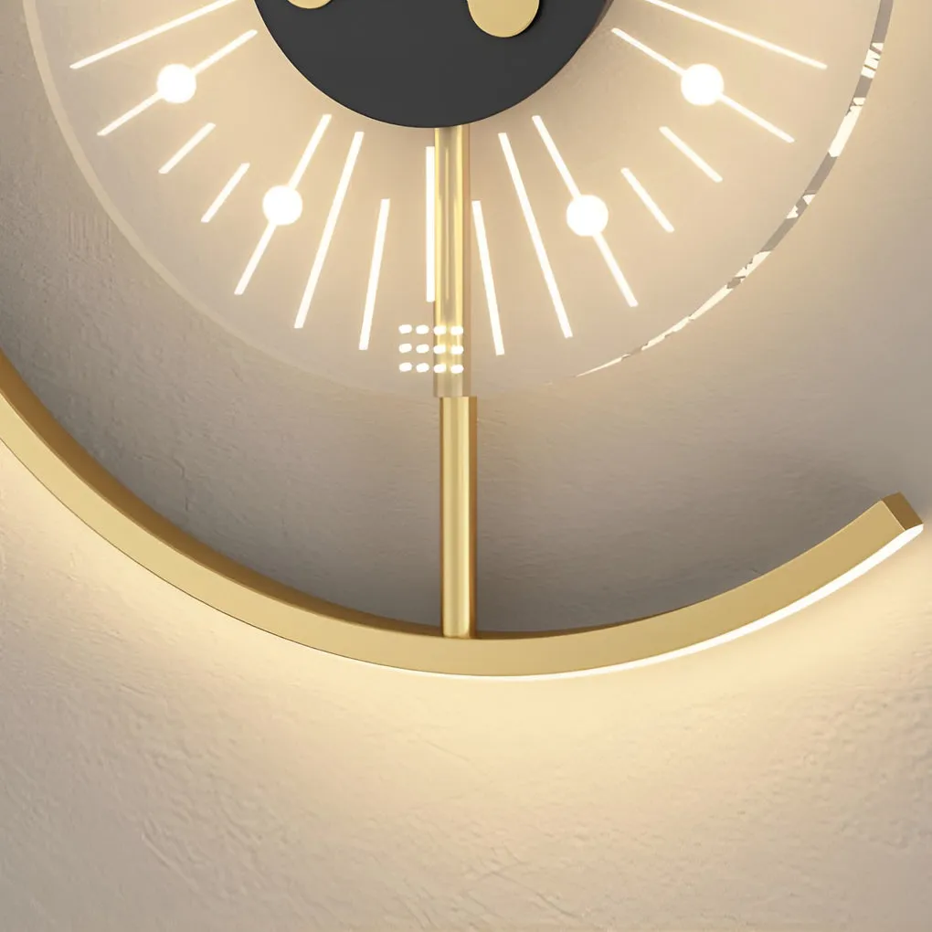 Creative Mute Clock Shaped LED Nordic Wall Lamp Wall Sconce Lighting