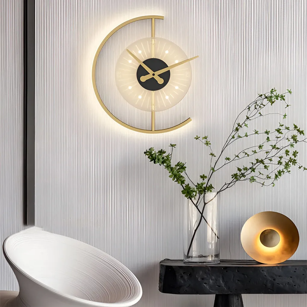 Creative Mute Clock Shaped LED Nordic Wall Lamp Wall Sconce Lighting