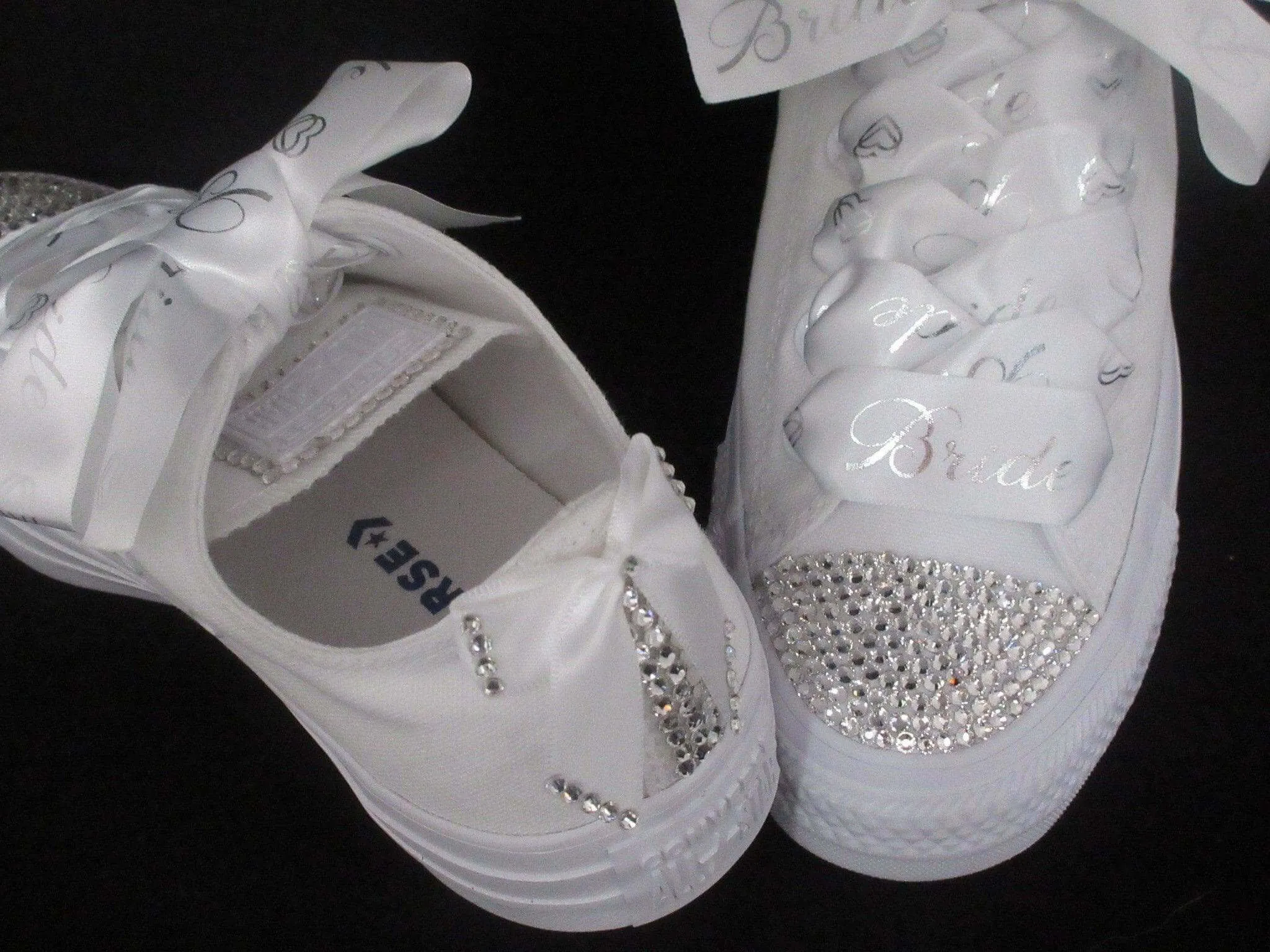 Custom Crystal Converse Wedding Trainers.