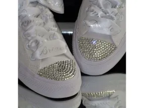 Custom Crystal Converse Wedding Trainers.