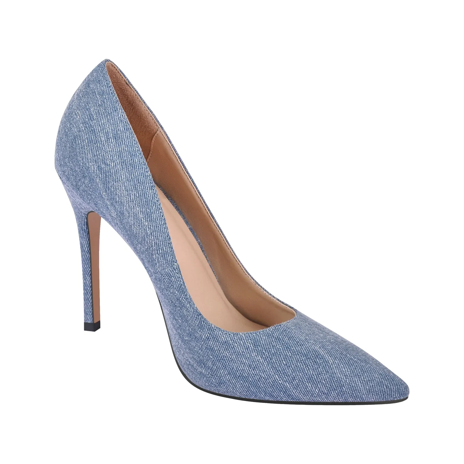 Denim Pointed Toe Stilettos Pumps