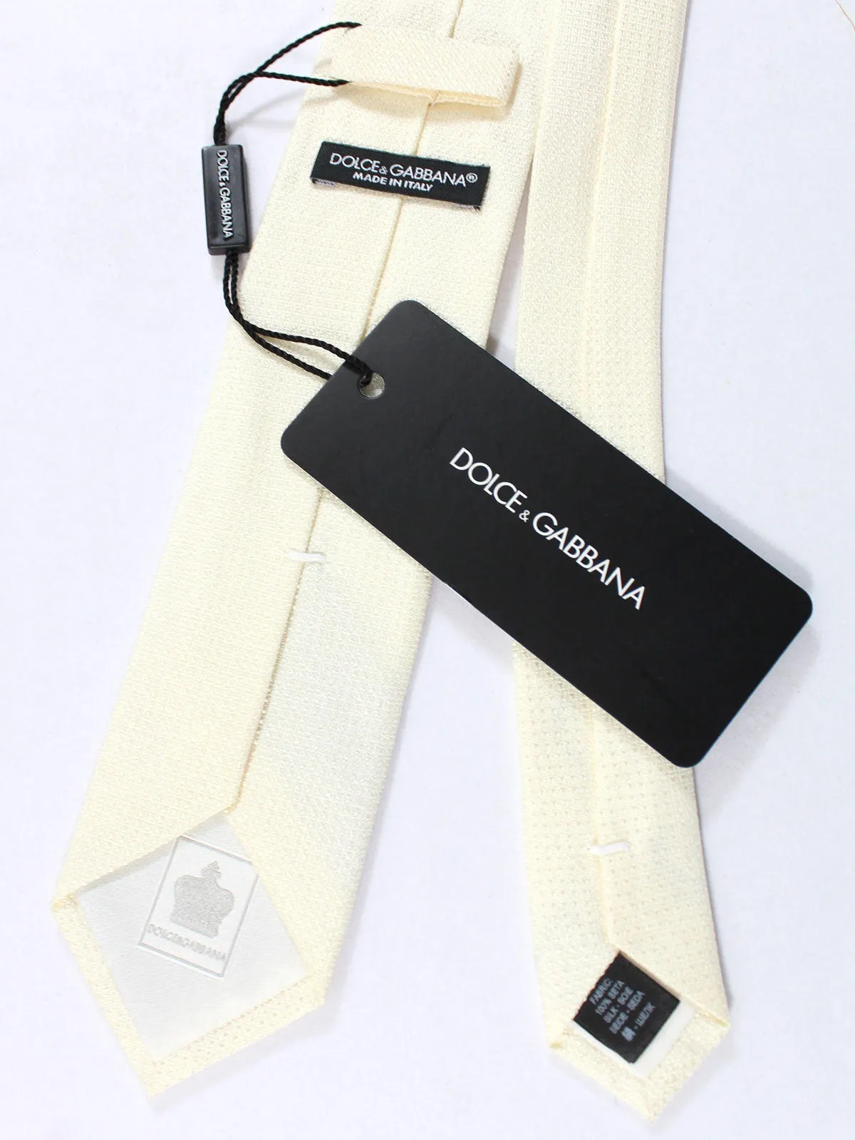 Dolce & Gabbana Tie White Solid - Narrow Necktie