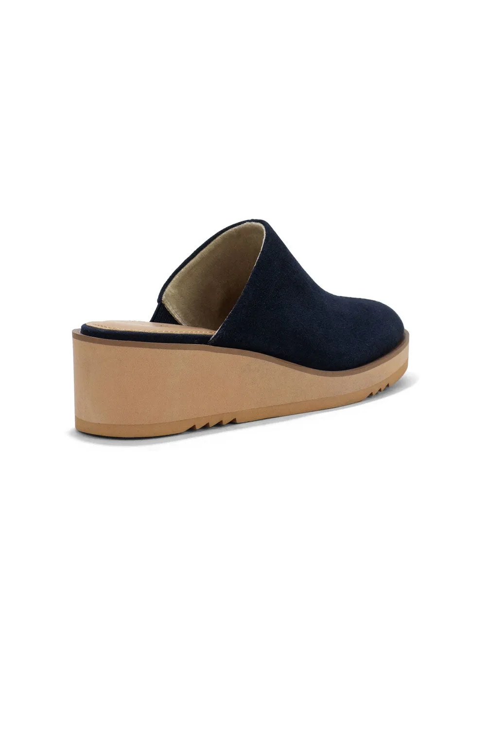 Edmond Wedge Mules - Navy