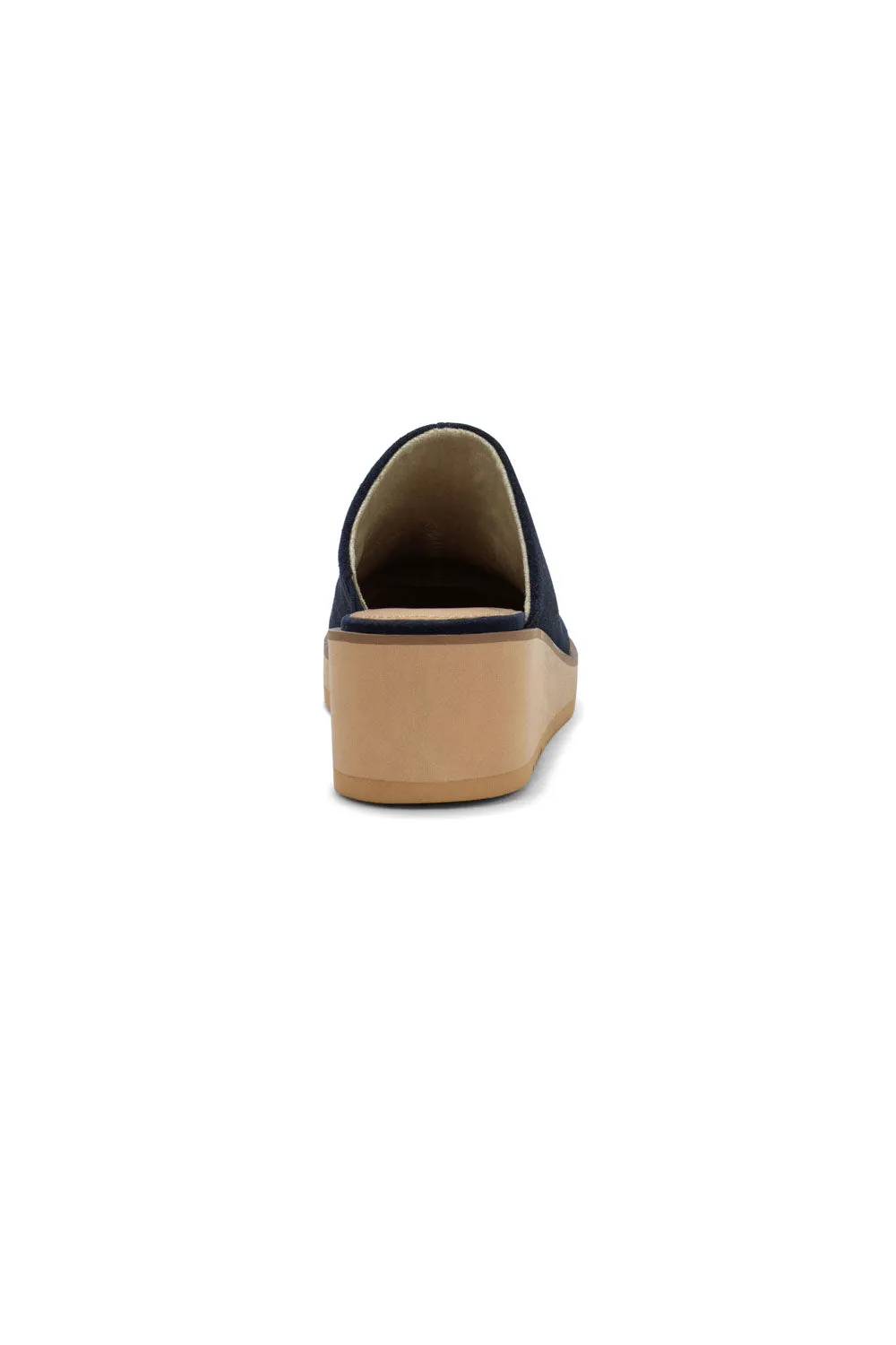 Edmond Wedge Mules - Navy