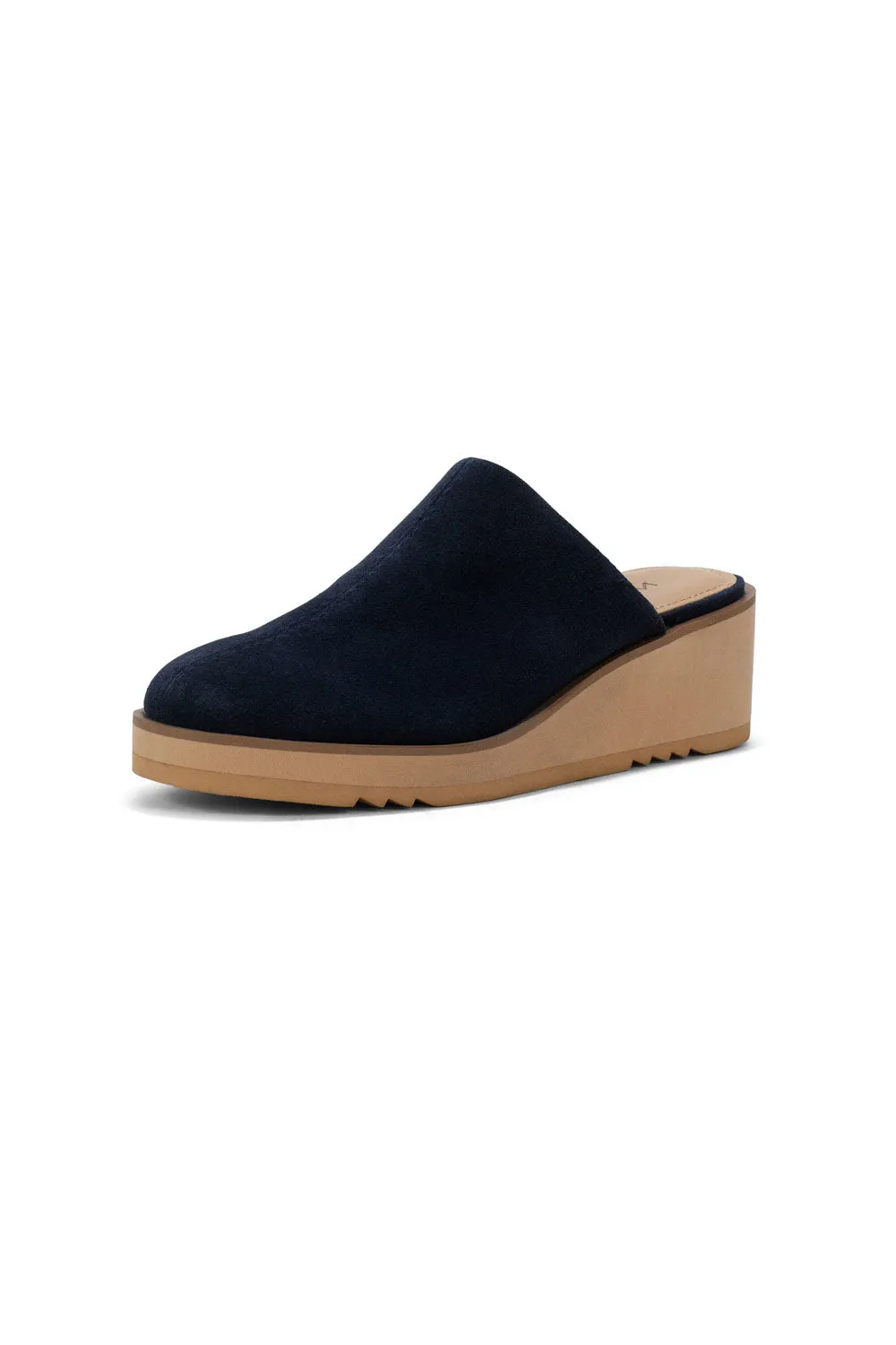 Edmond Wedge Mules - Navy