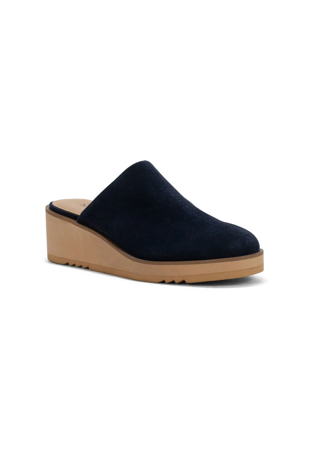 Edmond Wedge Mules - Navy