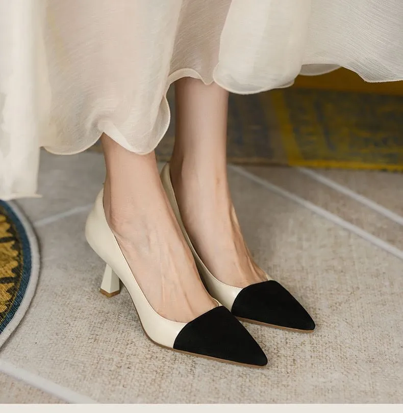 elveswallet Mixed Colors Pointed Toe Basic Pumps