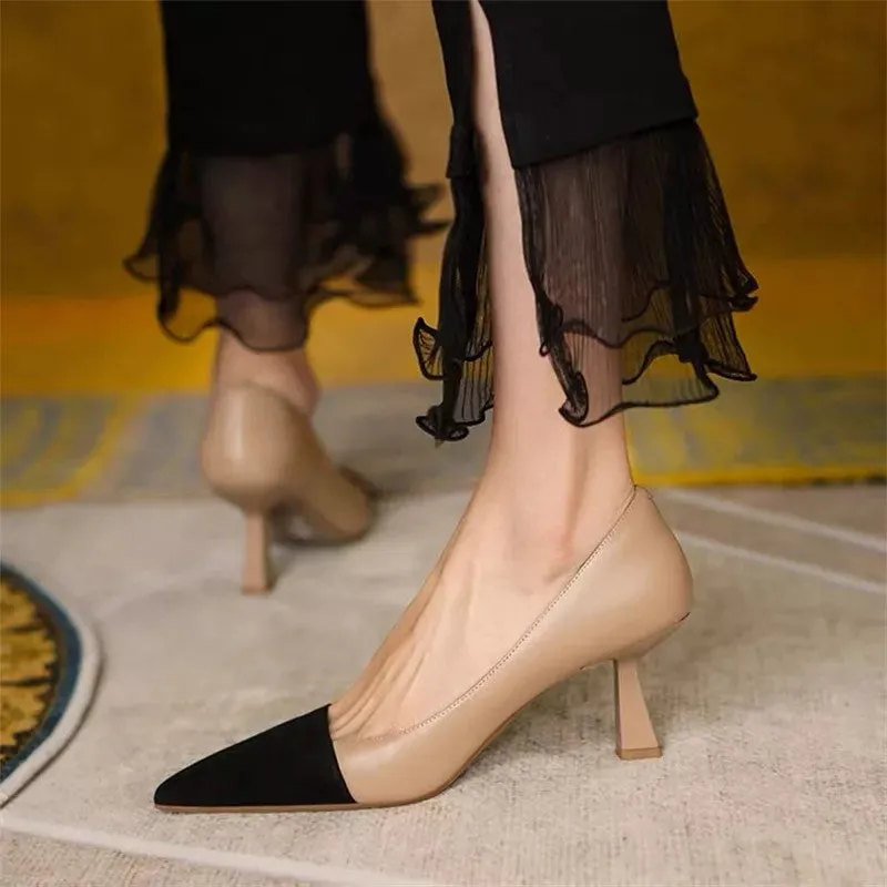 elveswallet Mixed Colors Pointed Toe Basic Pumps