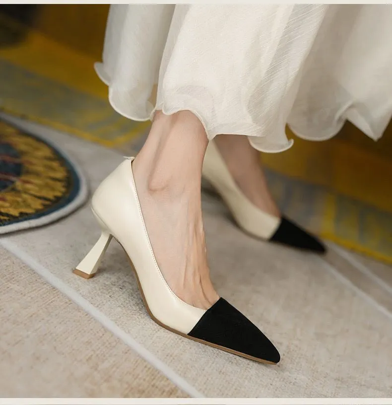 elveswallet Mixed Colors Pointed Toe Basic Pumps