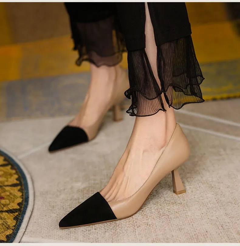 elveswallet Mixed Colors Pointed Toe Basic Pumps