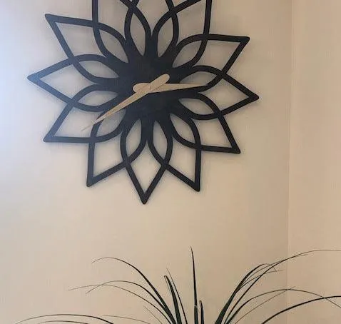 Exquisite Lotus Blossom Wooden Wall Clock