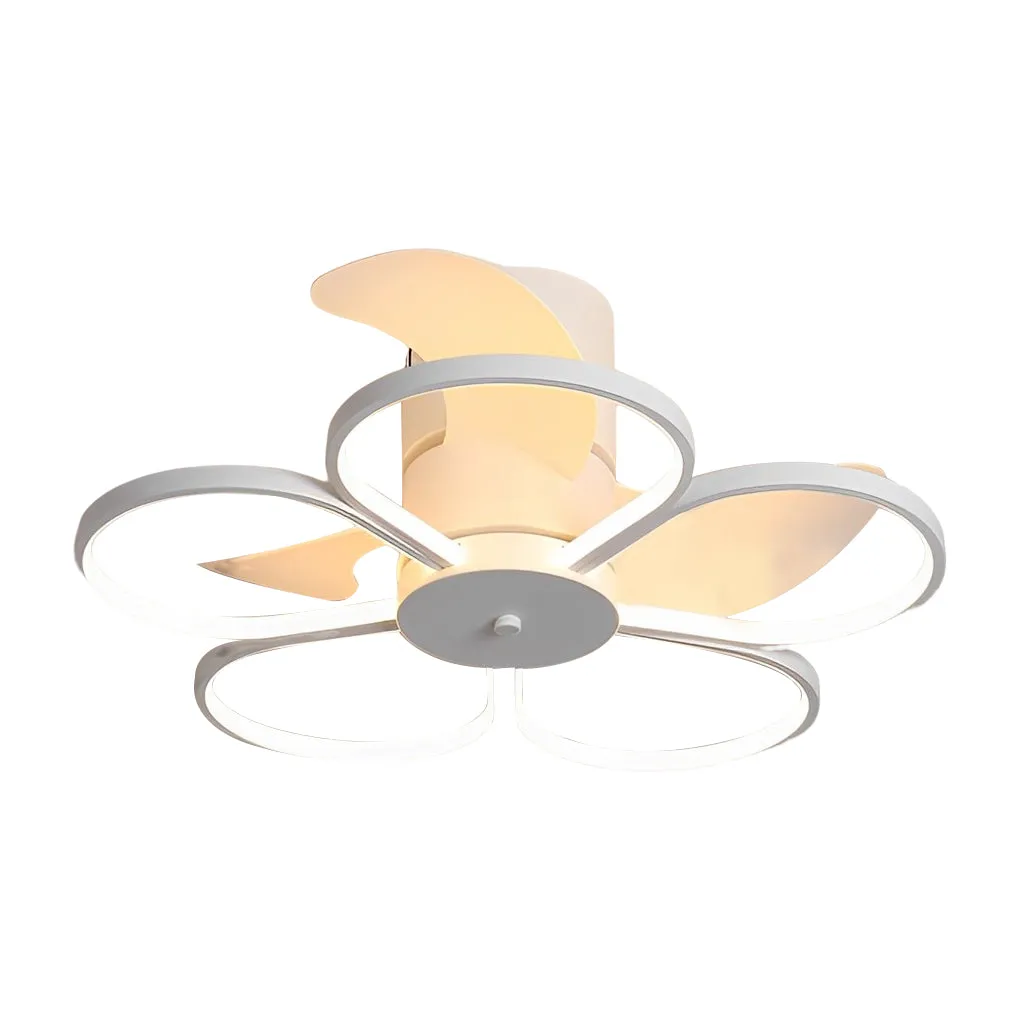 Flowers Intelligent Dimmable LED Mute Modern Bladeless Ceiling Fans Lamp