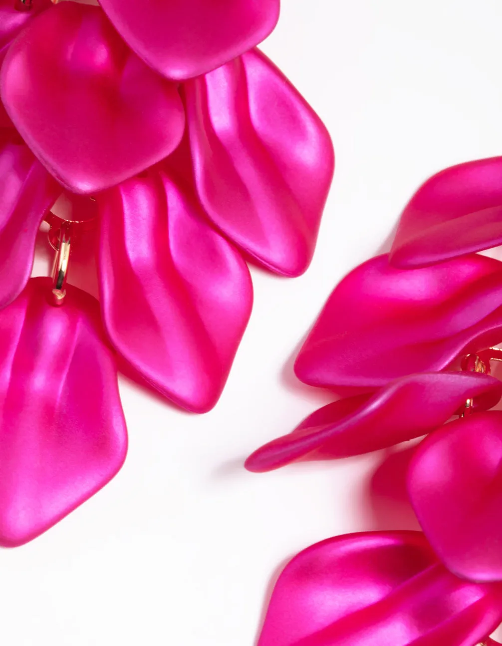 Fuchsia Petal Drop Earrings