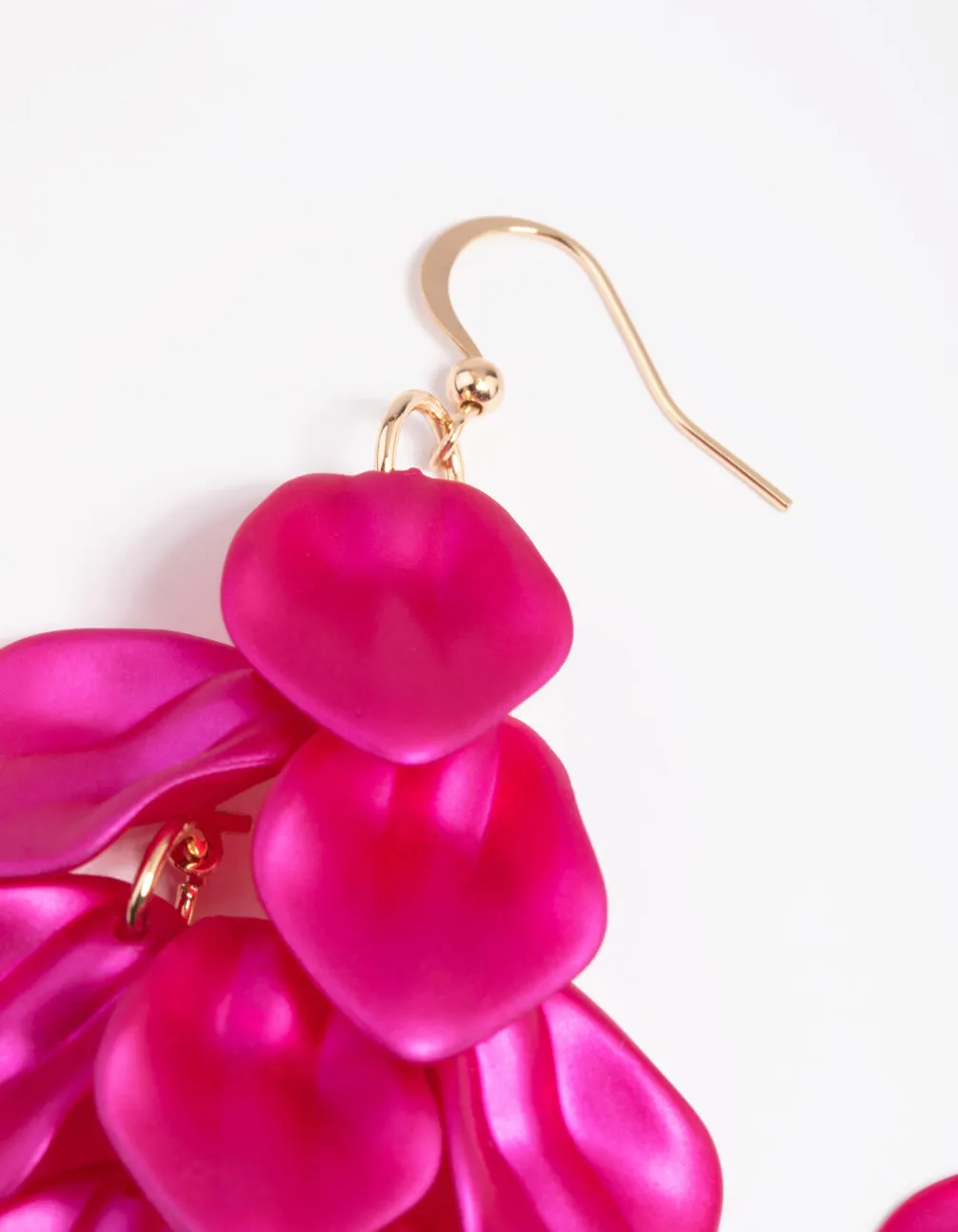 Fuchsia Petal Drop Earrings