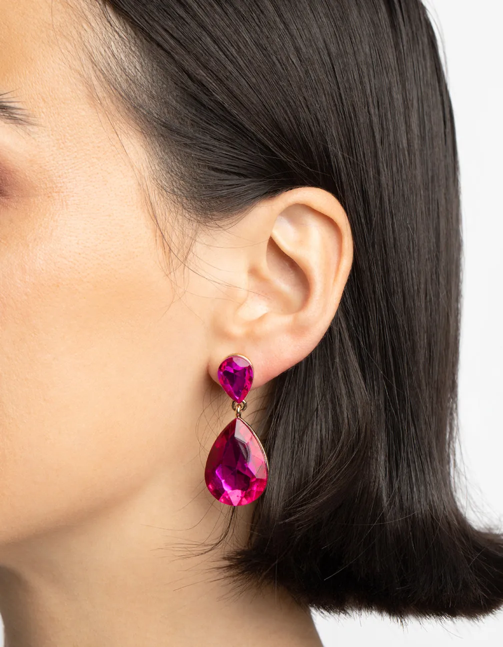 Fuchsia Teardrop Earrings