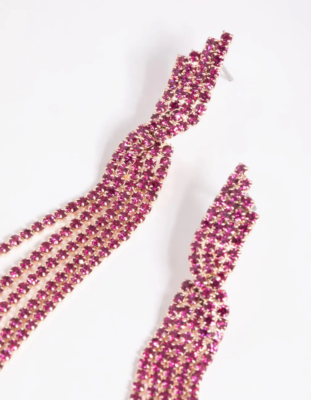 Fuchsia Twisted Drop Earrings